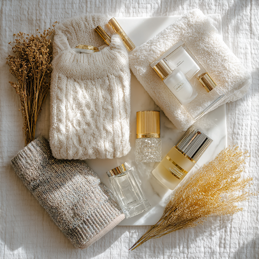 January skincare routine with hydrating winter skincare products at Dawn Esthetics arrangement